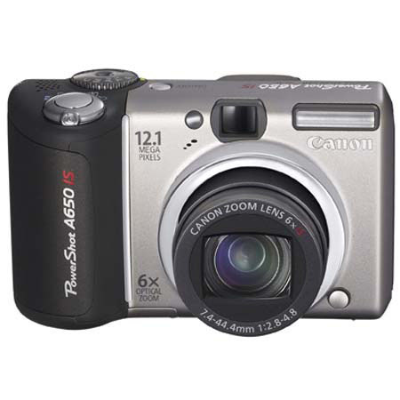 Canon Powershot A650 Digital Camera Kit, 12.1 MP, 6x Optical, 4x Digital Zoom, 2.5" LCD Screen