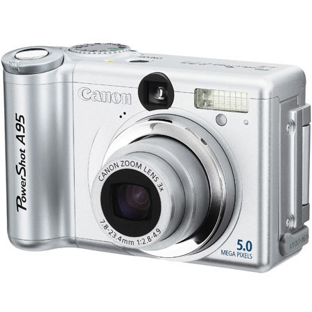 Canon Powershot A95 Point & Shoot Digital Camera Kit, 5.0 Megapixel, 3x Optical, 4.1x Digital Zoom - Grey Market