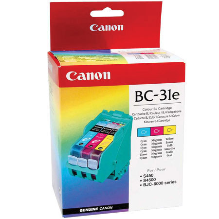 Canon BC-31e Multi-Color Ink Cartridge for Many BJC 6000 & S 450 Inkjet Printers.