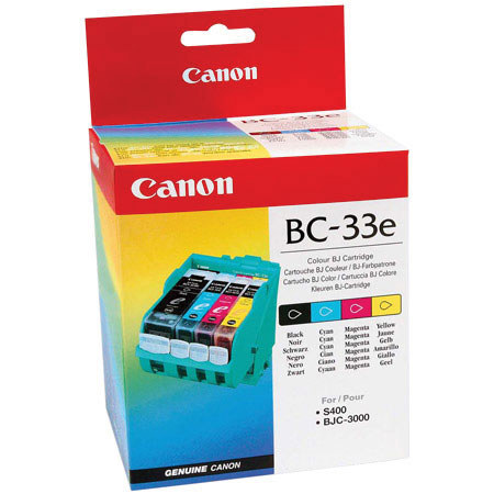 Canon BC-33e, Color Ink Cartridge for Many BJC, S & MultiPASS Series Inkjet Printers.