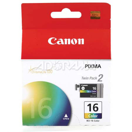 Canon BCI-16 Tri-Color Ink Tank Twin Pack