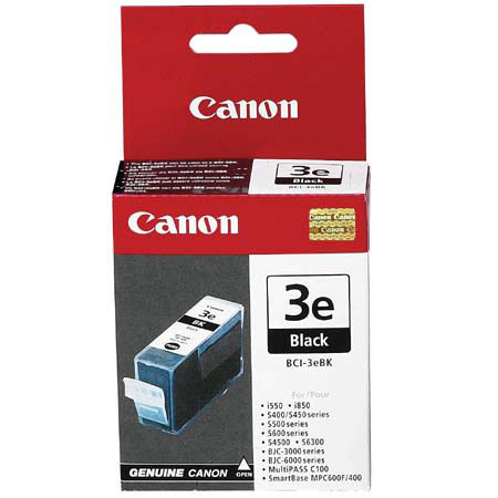 Canon BCI-3eBk Black Ink Tank for BJC, S & Multipass Series Inkjet Printers