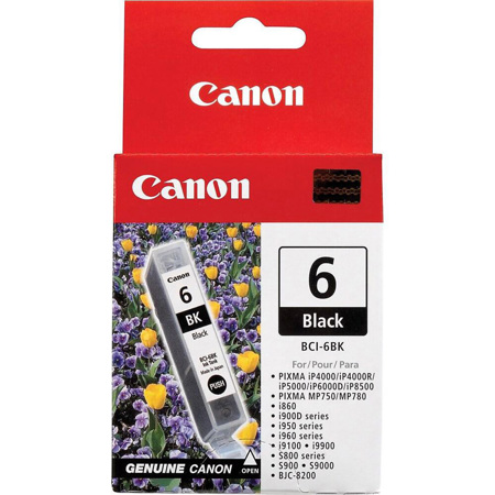 Canon BCI-6BK Black Ink Cartridge for Select PIXMA Printers