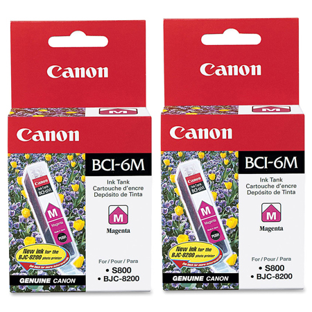 Canon 2 Pack BCI-6 Magenta Ink Cartridge for Select PIXMA Printers