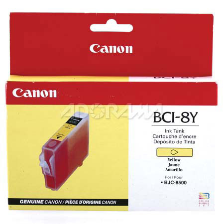 Canon BCI-8Y Yellow Ink Cartridge for the BJC-8500 Inkjet Printer. #0981A003