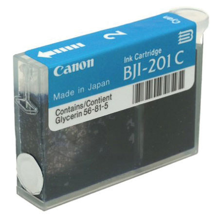 Canon BJI-201C Cyan Ink Cartridge for Many BJC Series Inkjet Printers.