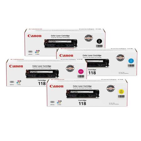 Canon 118 Toner Cartridge Bundle for imageCLASS MF8350/MF8580 Color Laser Printer / Black / Cyan / Magenta / Yellow