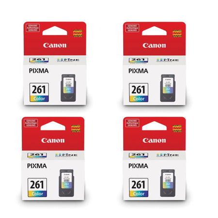 Canon 4 Pack CL-261 Color Ink Cartridge for Select PIXMA TR, TS Series Printers
