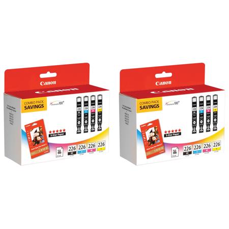 Canon 2 Pack CLI-226 Color Ink Set with 4x6in Paper,50 Sheets