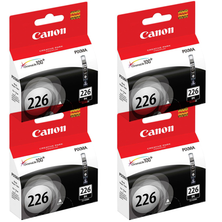 Canon 4 Pack CLI-226 100 Black Ink Cartridge for Select PIXMA Printers