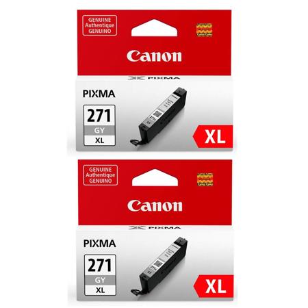 Canon 2 Pack CLI-271 XL Gray Ink Tank for PIXMA MG7720, TS8020, TS9020 Printers - 10.8ml