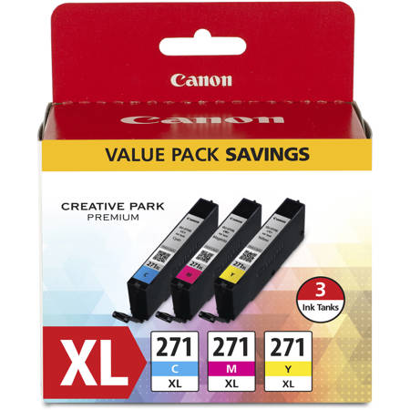 Canon CLI-271 XL 3-Pack Ink Tanks for PIXMA Printers - Cyan, Magenta, Yellow
