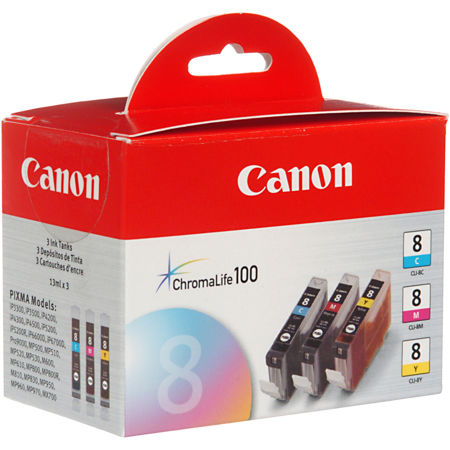 Canon CLI-8 3-Color Ink Kit with Cyan, Magenta, Yellow Inks for PIXMA Printers