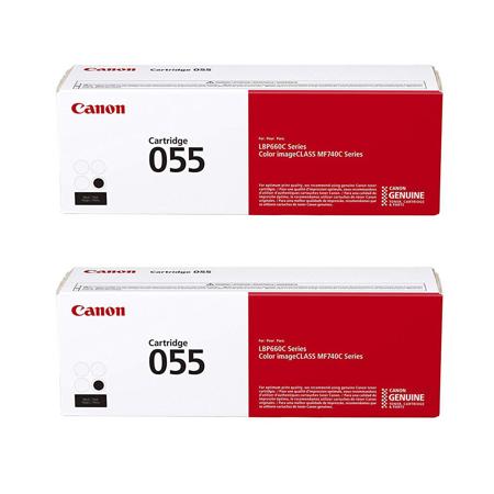 Canon 2 Pack CRG 055 Standard Toner Cartridge for MF743, MF741 Printers, Black