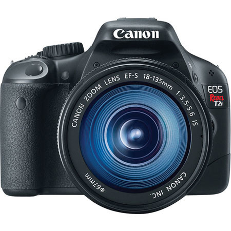 Canon EOS Rebel T2i DSLR Camera Black w/18mm-135mm Lens