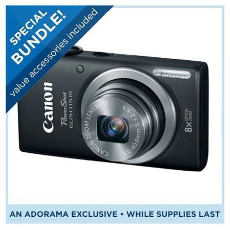 Canon PowerShot ELPH 115 IS Digital Camera, Black - Special Promotional Bundle