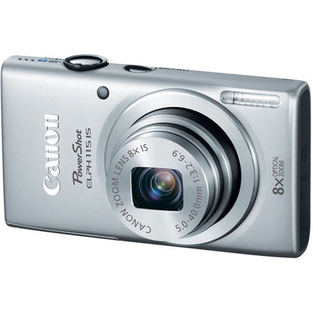 Canon PowerShot ELPH 115 IS Camera, Silver, Bundle with Case, 8GB Card & MORE