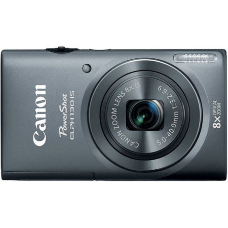 Canon ELPH 130 IS Camera, Grey, Bundle with 8GB Card, Camera Carrying Case