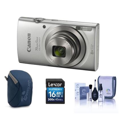 Canon PowerShot ELPH 180 Digital Camera and Free Accessories, Silver