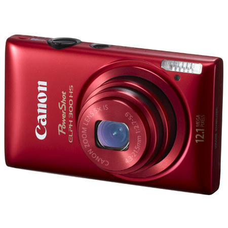 Canon PowerShot 300 HS ELPH 12.1 MP 5x Optical Zoom Digital Camera -Red #5097B00