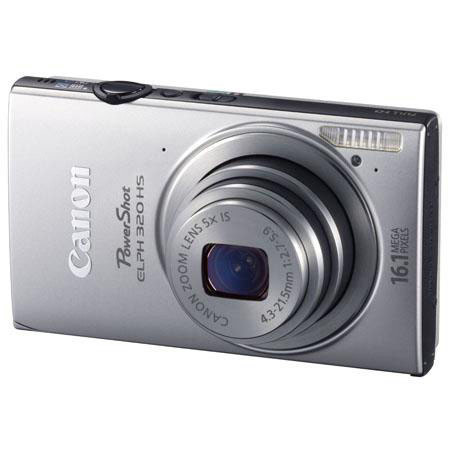 Canon PowerShot ELPH 320 HS Digital Camera, Silver BUNDLE 16GB, Case + #6021B001