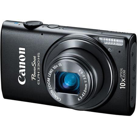 Canon ELPH 330 HS Camera, Black, Bundle with 16GB Card, Camera Case