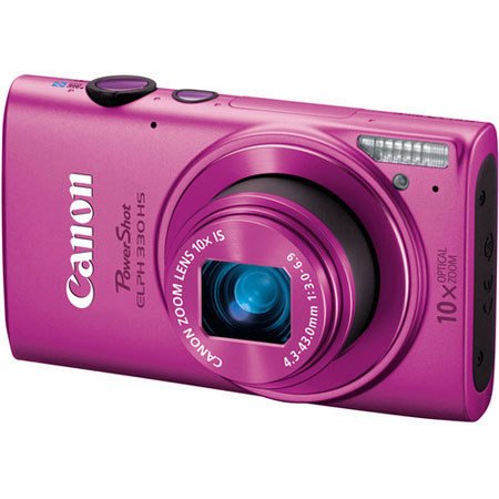 Canon ELPH 330 HS Camera, Pink, Bundle with 16GB Card, Camera Case