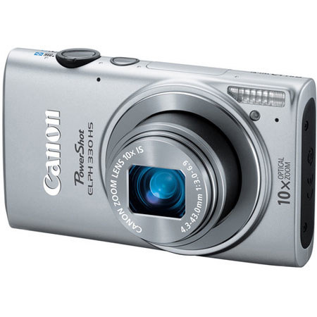 Canon ELPH 330 HS Camera, Silver, Bundle with 16GB Card, Camera Case