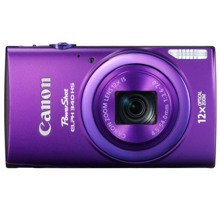 Canon PowerShot ELPH 340 HS Digital Camera, Purple With Accessory Kit