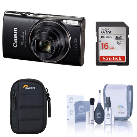 Canon PowerShot ELPH HS 360 Digital Camera and Free Accessories, Black
