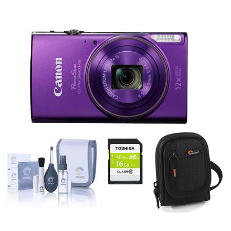 Canon PowerShot ELPH HS 360 Digital Camera and Free Accessories, Purple