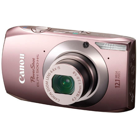 Canon PowerShot ELPH 500HS Digital ELPH Camera Kit - Pink w/4GBSD, Case