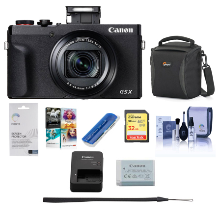 Canon PowerShot G5 X Mark II 20.1MP Point and Shoot Camera Black W/Free ACC KIT