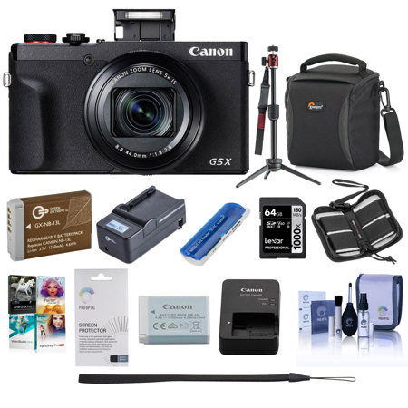 Canon PowerShot G5 X Mark II 20.1MP Point and Shoot Camera Black W/Prem ACC KIT