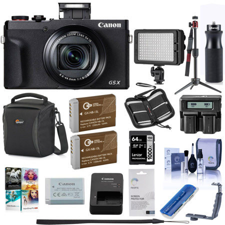Canon PowerShot G5 X Mark II 20.1MP Point and Shoot Camera Black W/Pro ACC KIT