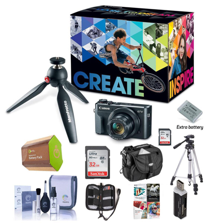 Canon PowerShot G7 X Mark II Digtal Camera and Video Kit W/Premium Acc Bundle