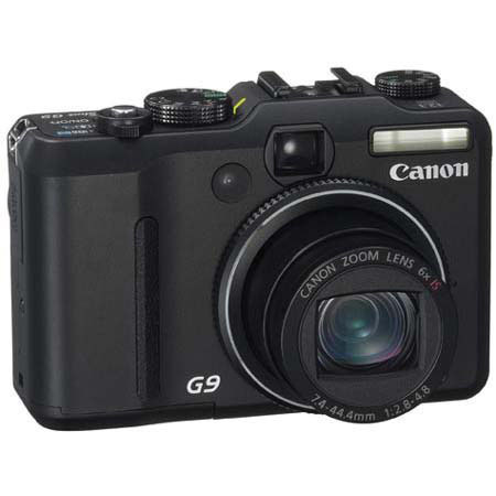 Canon PowerShot G9 Digital Camera Kit, 12.1 Megapixel, 6x Optical, 4x Digital Zoom, 3.0" LCD Screen - Black Finish - Refurbished
