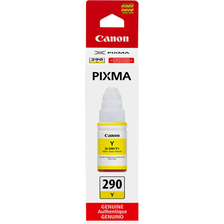 Canon GI-290 Yellow Pigment Ink Bottle for Select PIXMA Printers, 70 ml