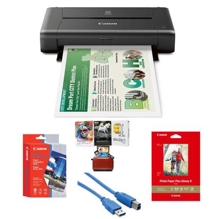 Canon PIXMA iP110 Wireless Mobile Inkjet Printer W/Mac Software/Accessory Bundle