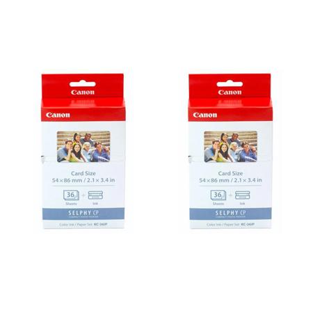 Canon 2x KC-36IP Color Ink and Paper Set SELPHY CP Printers,36 2.1"x3.4" Sheets