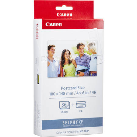 Canon KP-36IP Color Ink/Paper Set for CP Printers, 4x6" Paper, 36 Sheets