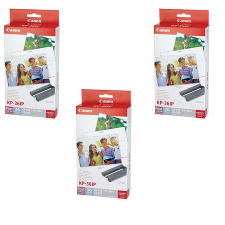 Canon KP-36IP Color Ink/Paper Set for CP Printers, 4x6" Paper, 36 Sheets, 3-Pack