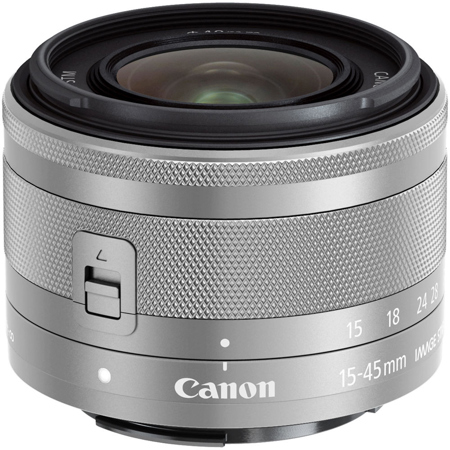 Canon EOS M10 Mirrorless with Silver 15-45mm STM Lens, White
