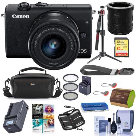 Canon EOS M200 Mirrorless Camera with EF-M 15-45mm f/3.5-6.3 IS STM Lens, Black