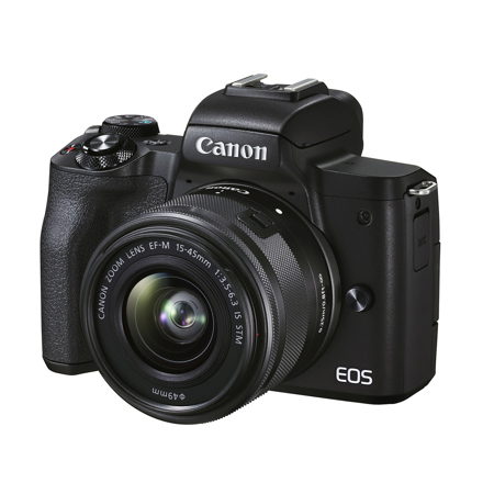 Canon EOS M50 Mark II Mirrorless Camera with EF-M 15-45mm f/3.5-6.3 IS STM Lens, Black