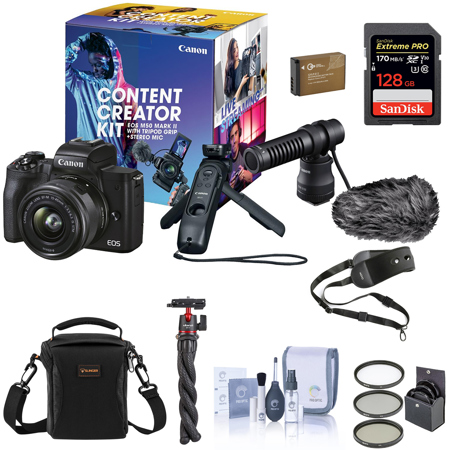 Canon EOS M50 Mark II Content Creator Kit, Bundle with Essential