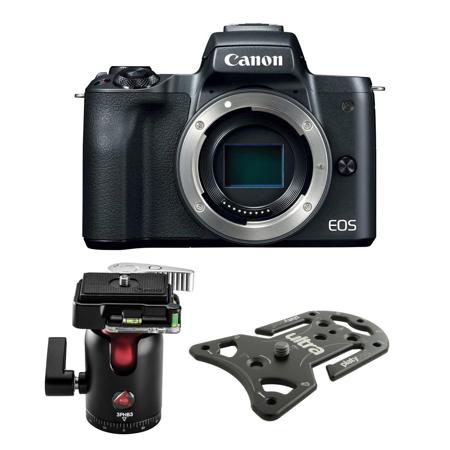 Canon EOS M50 Mirrorles Digital Camera Body Black W/Ultra Plate Camera/Ball Head