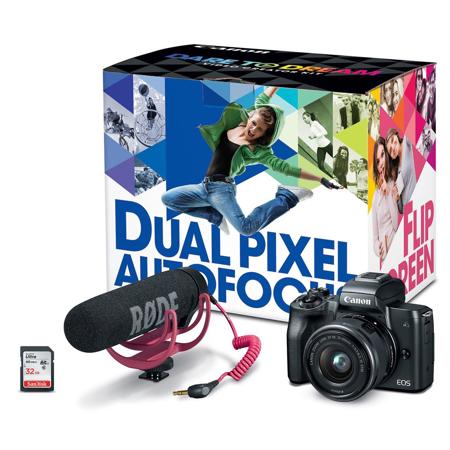 Canon EOS M50 Mirrorless Digital Camera Video Creator Kit, Black