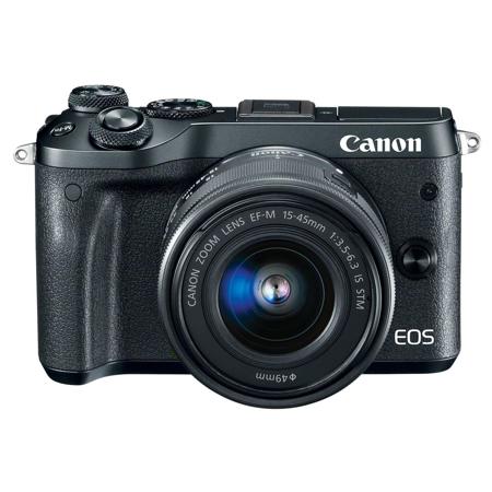Canon EOS M6 Mirrorless Digital Black Camera w/EF-M 15-45mm IS STM Lens