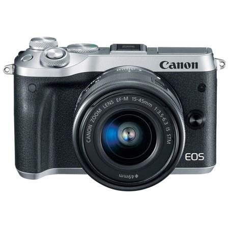 Canon EOS M6 Mirrorless Digital Silver Camera w/EF-M 15-45mm IS STM Lens